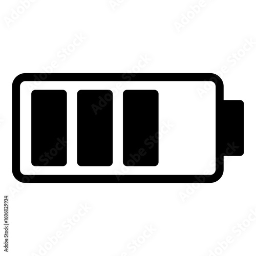 The image is a black and white drawing of a battery with the word 