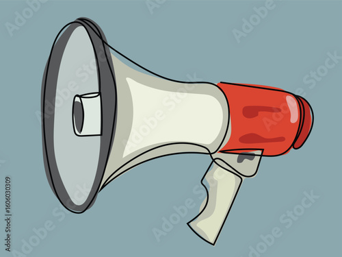 Megaphone in continuous line drawing style