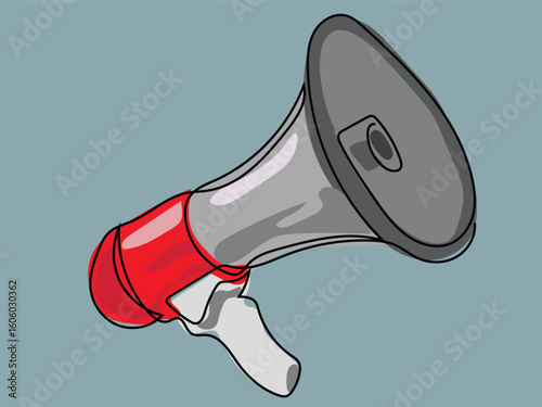Megaphone in continuous line drawing style