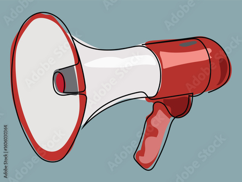 Megaphone in continuous line drawing style