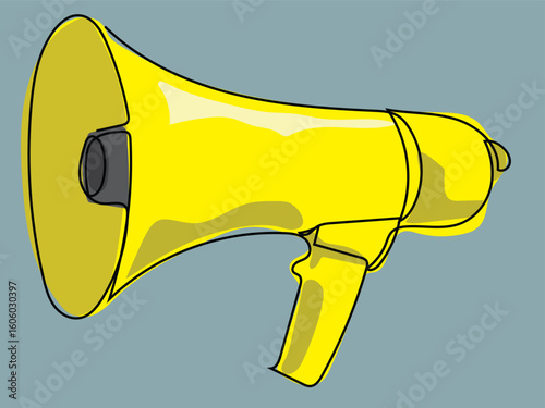 Megaphone in continuous line drawing style