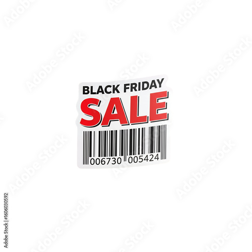 Black Friday Sale Label with Barcode – Transparent PNG