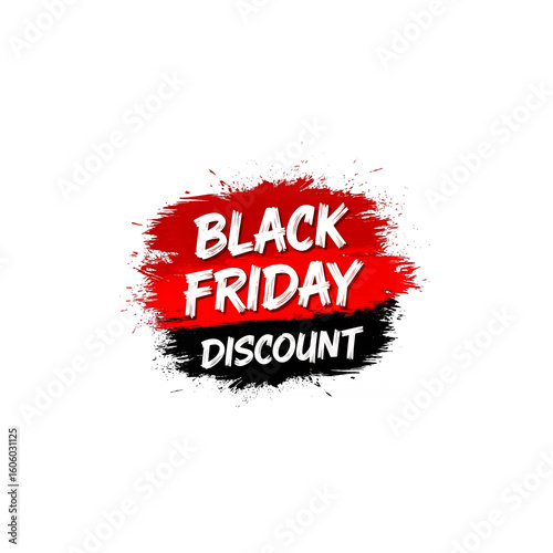 Black Friday Sale Tag with Paint Splash Effect – Transparent PNG