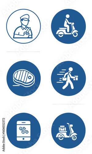Flat design service icons
