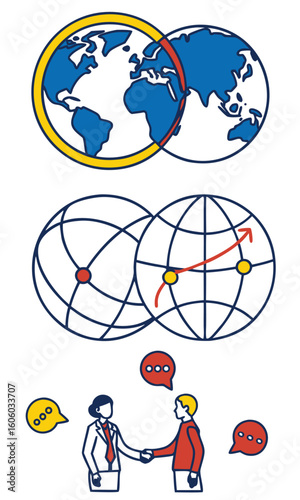 Global business partnership illustration