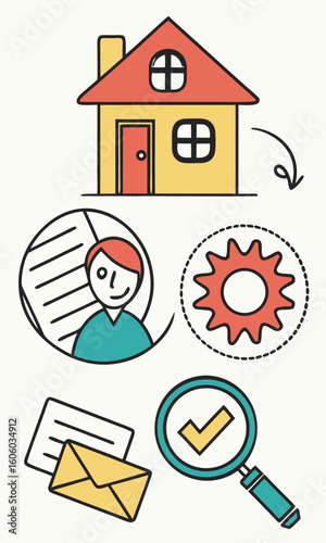 Home buying process illustration