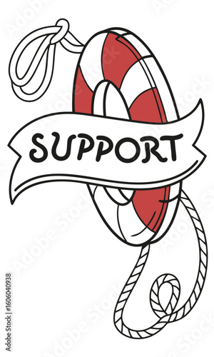 Life preserver graphic support illustration