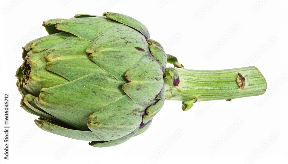 Obraz premium Fresh Green Artichoke Vegetable, Isolated, Closeup, Healthy, Food, Diet, Cooking, Ingredient