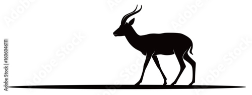 Silhouette of an Antelope Isolated on White Background. vector illustration of an antelope