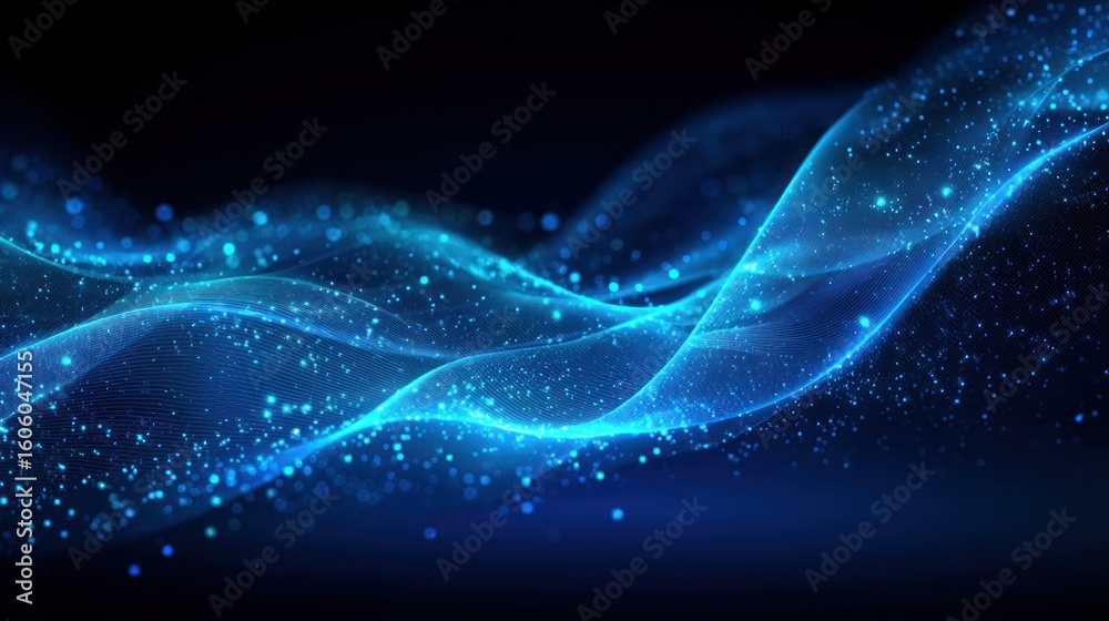 Fototapeta premium Abstract digital wave design with glowing particles.