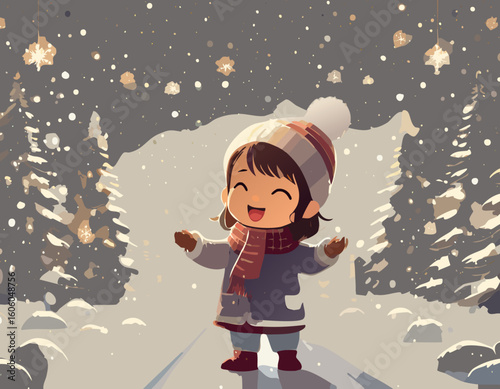 雪を喜ぶ子ども