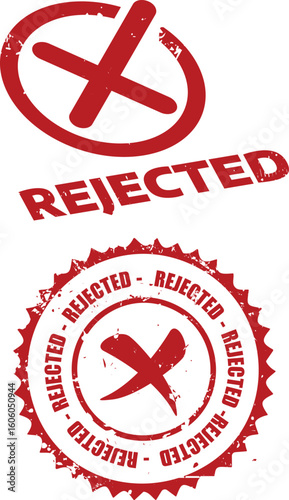Rejected Stamp Seal Typography Vector design
