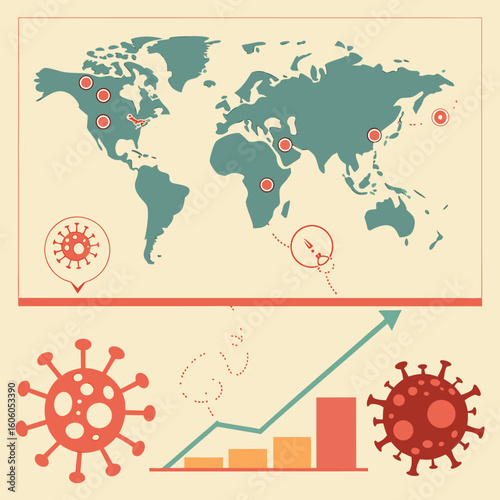 Infographic of virus mutation timeline and global impact