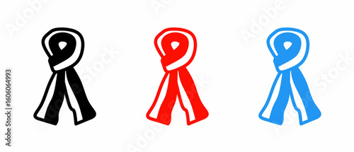 Shawl icon illustration set with colorful. Stock vector.