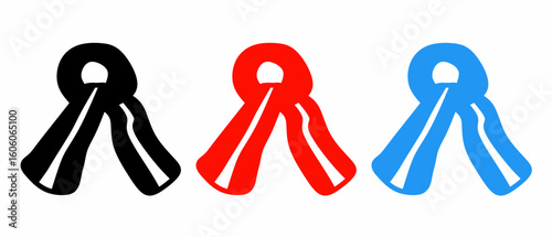 Shawl icon illustration set with colorful. Stock vector.
