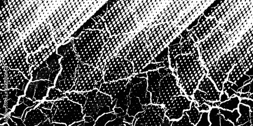 White halftone banner template design with abstract speed lines style. Halftone white color pattern with dots and grunge texture background. Pop art comic with sporty style with white and black dots