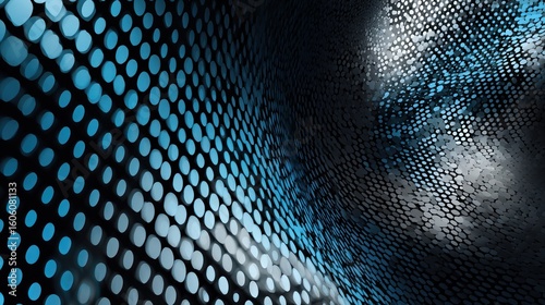 Abstract design with blue and white circles.