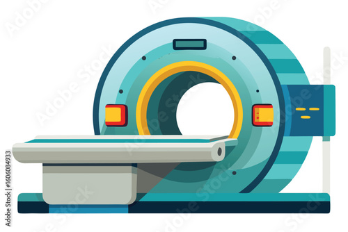 Illustration of a CT Scanner Medical Equipment Diagnostic Imaging Technology Healthcare Device Modern Medicine