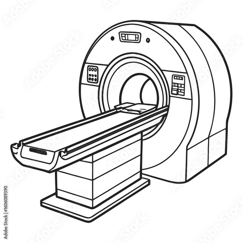 Medical Marvel MRI Scanner Illustration High Tech Examination and Diagnostic Tool