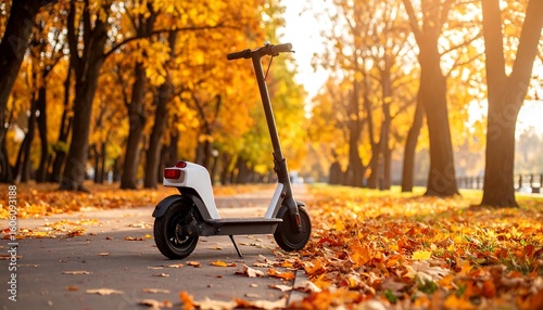 Electric scooter in autumn park (1)