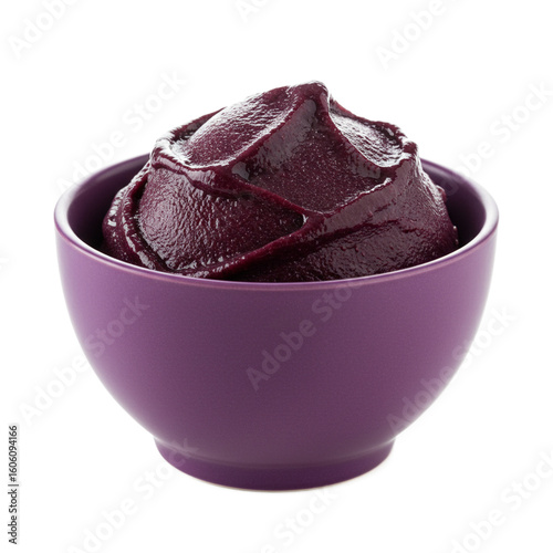 Açaí bowl presenting a healthy and vibrant dessert option. Cup of açaí from the Amazon palm tree.