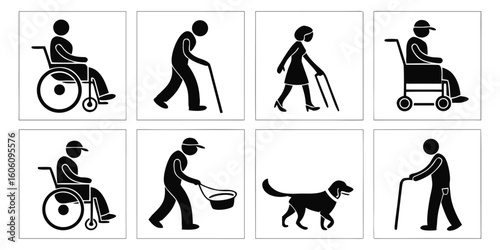 Symbolic Representation of Accessibility Pictograms Featuring People with Disabilities and Service Animals Inclusion and Support
