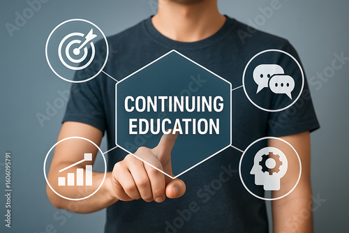 CONTINUING EDUCATION. Continuing education and personal development concept. Continuing professional.