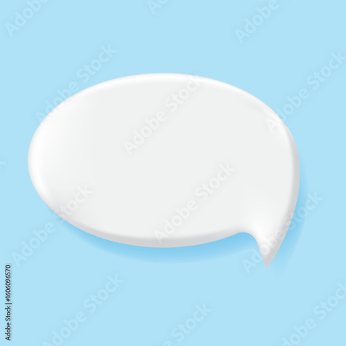 3d Speech bubble Round Ellipse Blank Chat message notification. white chat icon 3d Vector popup, chat icon 3d Vector popup. Realistic 3d design for your conversation ,social media your website