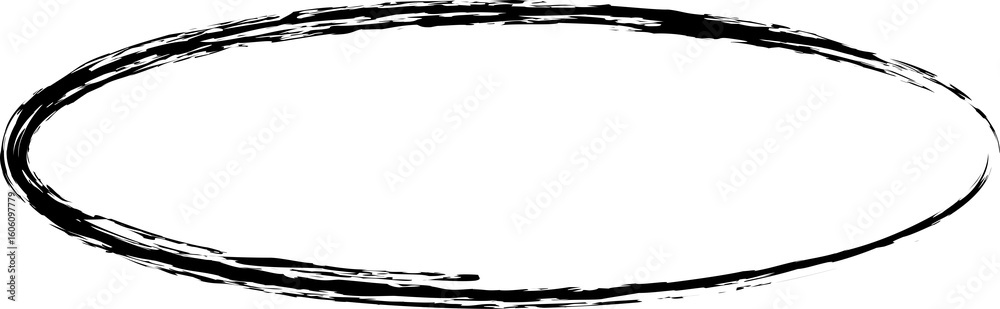 Obraz premium Oval frames brush painted, ink stamp, circle banner