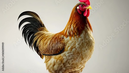 Proud Rooster Studio Portrait.