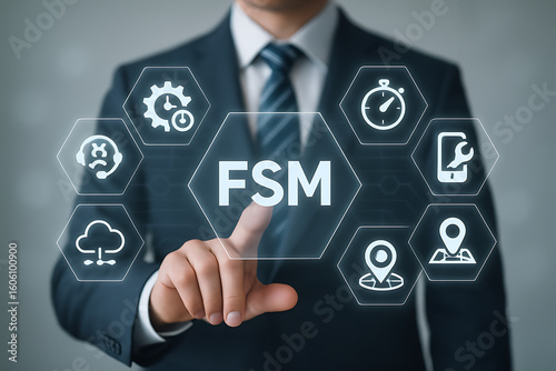 Field Service Management,FSM Business Concept.FSM new.