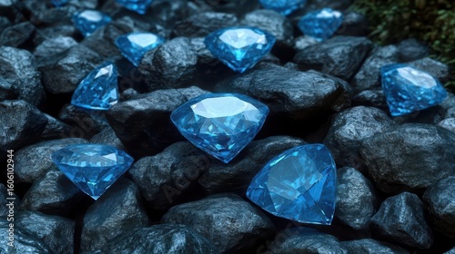 Blue Gems Amongst Rocks