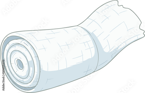 Rolled Gauze Bandage with Irregular Edge, Light Blue Hues