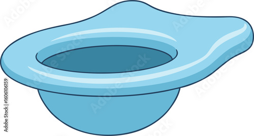 Simple Light Blue Cartoon Baby Potty Illustration