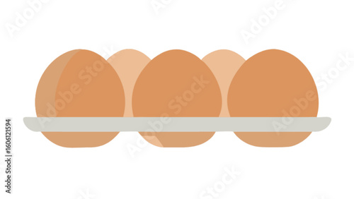 Fresh brown eggs in carton vector illustration for healthy breakfast and cooking ingredients design concept
