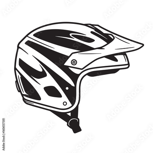 Black and white motorcycle helmet design protective gear safety