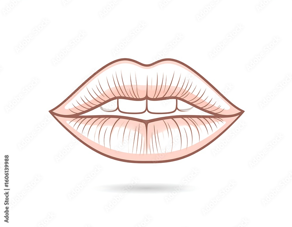 Obraz premium A stylized illustration of a pair of lips