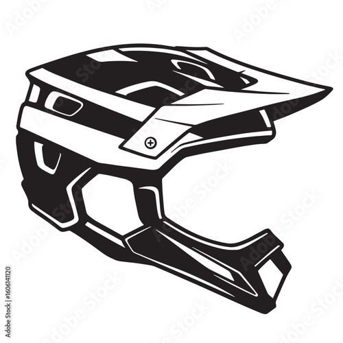Black motocross helmet graphic design vintage Art white offroad
