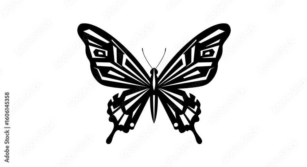 Fototapeta premium Elegant butterfly vector design with intricate patterns and symmetry on wings
