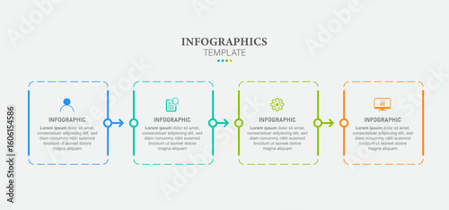 Timeline infographic design for business template. Vector 4 steps.