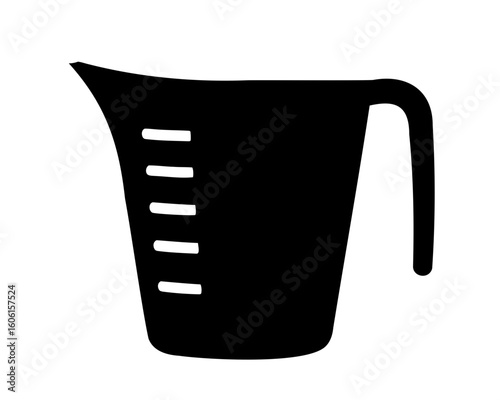 Measuring cup silhouette vector, Liquid measuring container