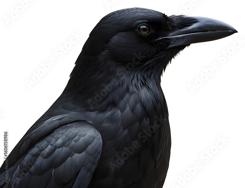 raven on white background