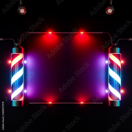 Creative luminous frame for stylish barbershops to customize