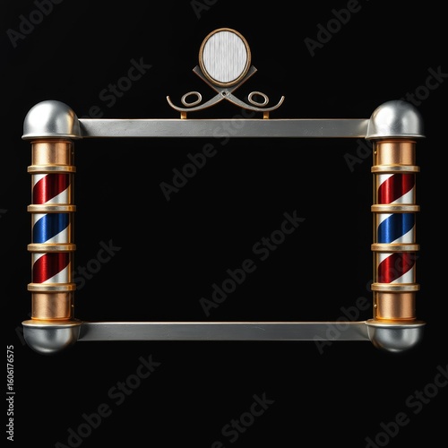 Elegant metallic gold barbershop aesthetic with empty space for customization