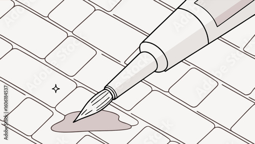 Tile grout repair with grout pen for renewing and restoring grout lines in kitchen and bathroom tiles