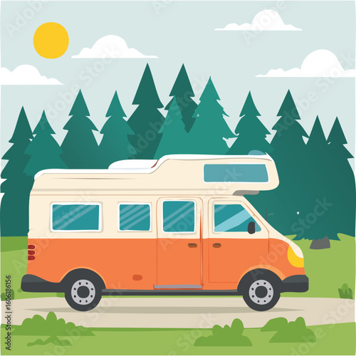 camper van vector illustration