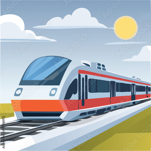 passenger train vector illustration