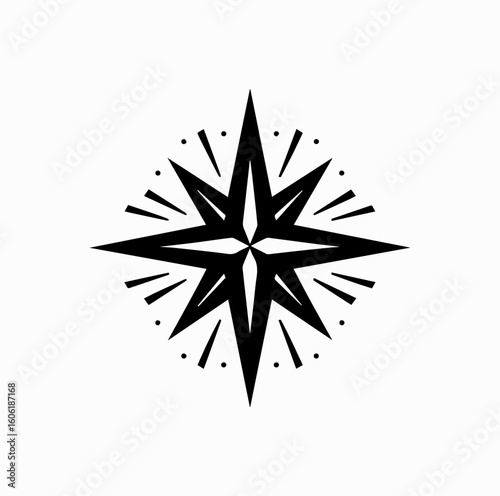 Christmas Star Silhouette in Night Sky – Holy Minimal Vector