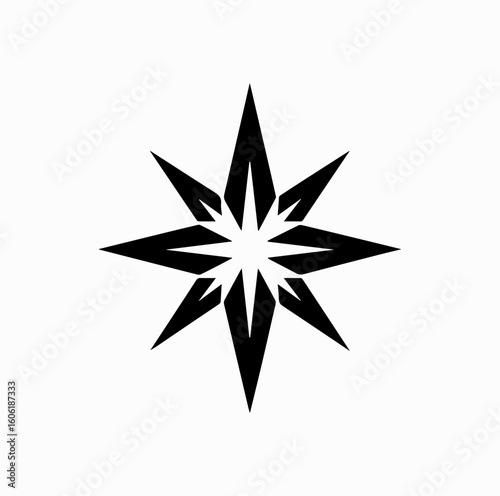 Christmas Star Silhouette in Night Sky – Holy Minimal Vector