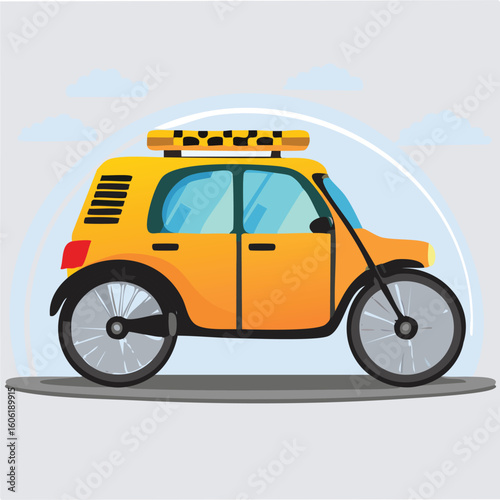 bicycle taxi vector illustration